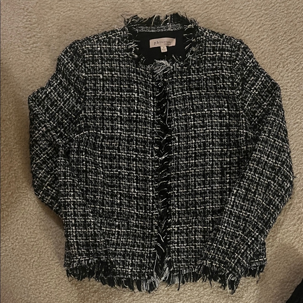 Philosophy Monochrome Tweed Blazer